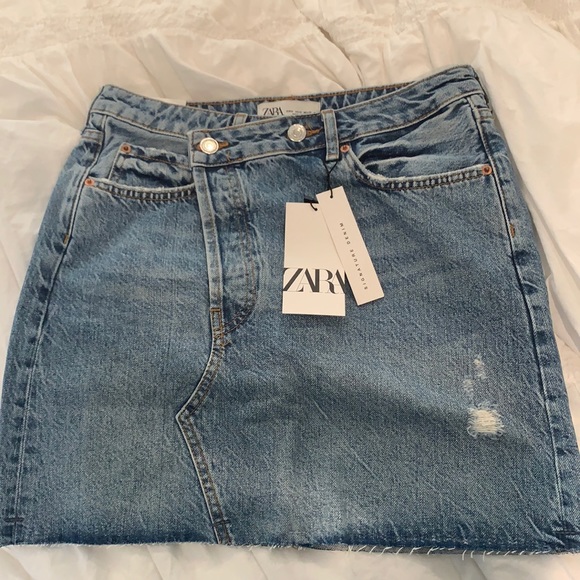 Zara | Skirts | Criss Cross Denim Skirt 